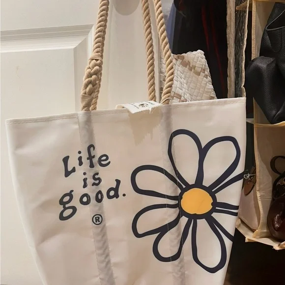 Life Is Good White Tote from Sea Bags - Picture 1 of 5